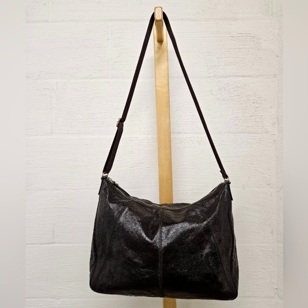 Kate Spade Wrinkled Leather Diaper Bag in Dark Hickory Brown